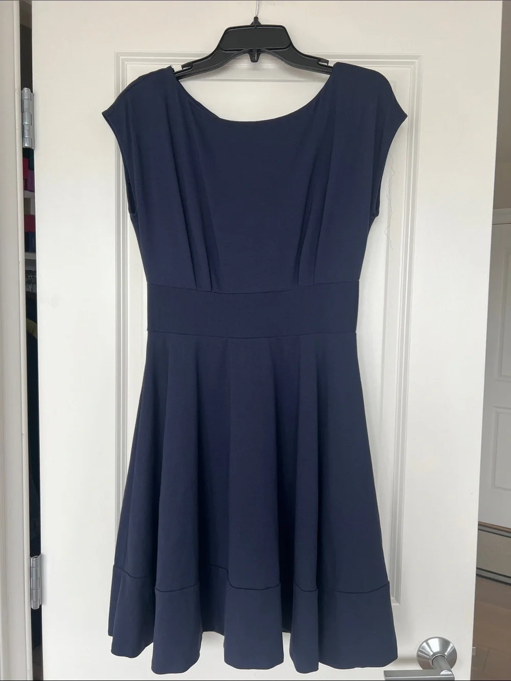 kate spade Navy Cap-Sleeve Fit & Flare Dress